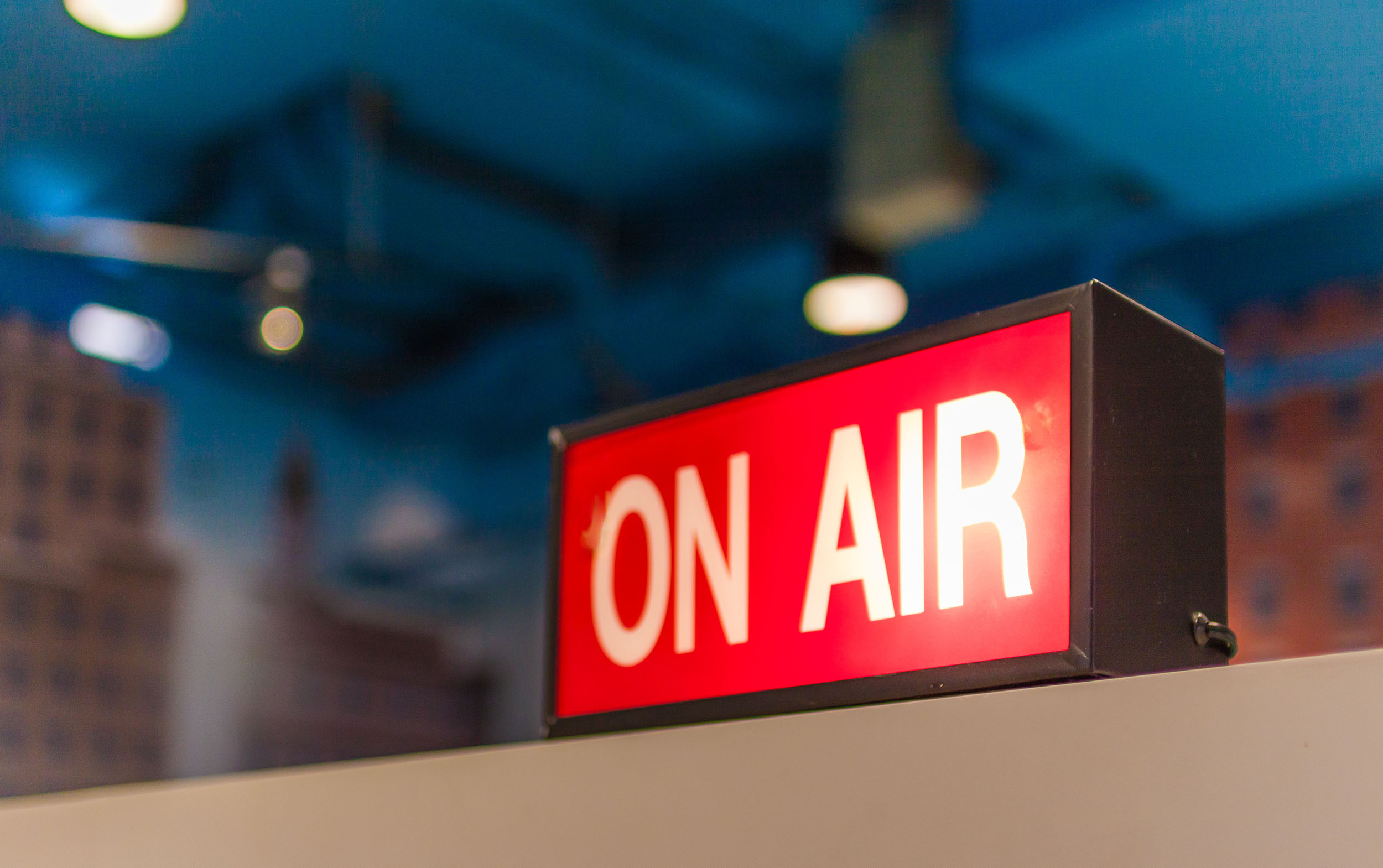 Studio, live, broadcast, on air.